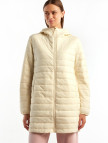 Kadın Krem Uzun Pufa Mont Kadın Krem Uzun Pufa Mont