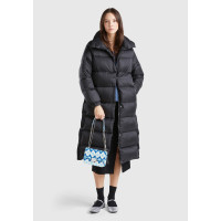 Kadın Siyah Kaz Tüyü Dolgulu Düğme Kapamalı Yüksek Yaka Uzun Şişme Mont Kadın Siyah Kaz Tüyü Dolgulu Düğme Kapamalı Yüksek Yaka Uzun Şişme Mont