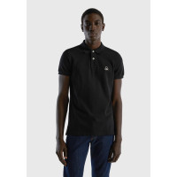 Erkek Siyah Slim Fit Kısa Kollu Polo T-Shirt