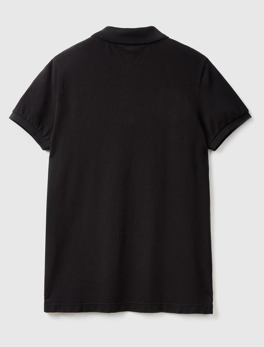 Erkek Siyah Slim Fit Kısa Kollu Polo T-Shirt