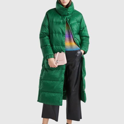 Kadın Yeşil Kaz Tüyü Dolgulu Düğme Kapamalı Yüksek Yaka Uzun Şişme Mont Kadın Yeşil Kaz Tüyü Dolgulu Düğme Kapamalı Yüksek Yaka Uzun Şişme Mont