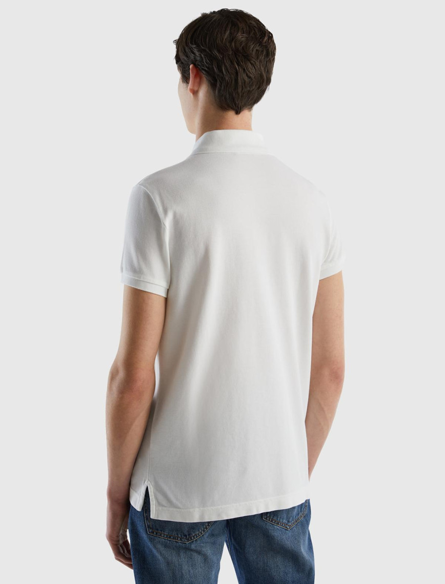 Erkek Beyaz Slim Fit Kısa Kollu Polo T-Shirt