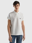 Erkek Beyaz Slim Fit Kısa Kollu Polo T-Shirt