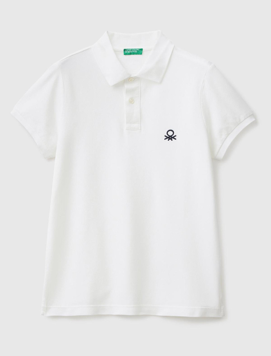 Erkek Beyaz Slim Fit Kısa Kollu Polo T-Shirt