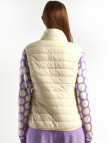 Kadın Krem Recycled Polyester Dolgulu  Pufa Yelek
