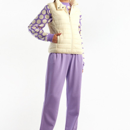 Kadın Krem Recycled Polyester Dolgulu Pufa Yelek Kadın Krem Recycled Polyester Dolgulu Pufa Yelek