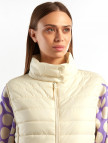 Kadın Krem Recycled Polyester Dolgulu  Pufa Yelek
