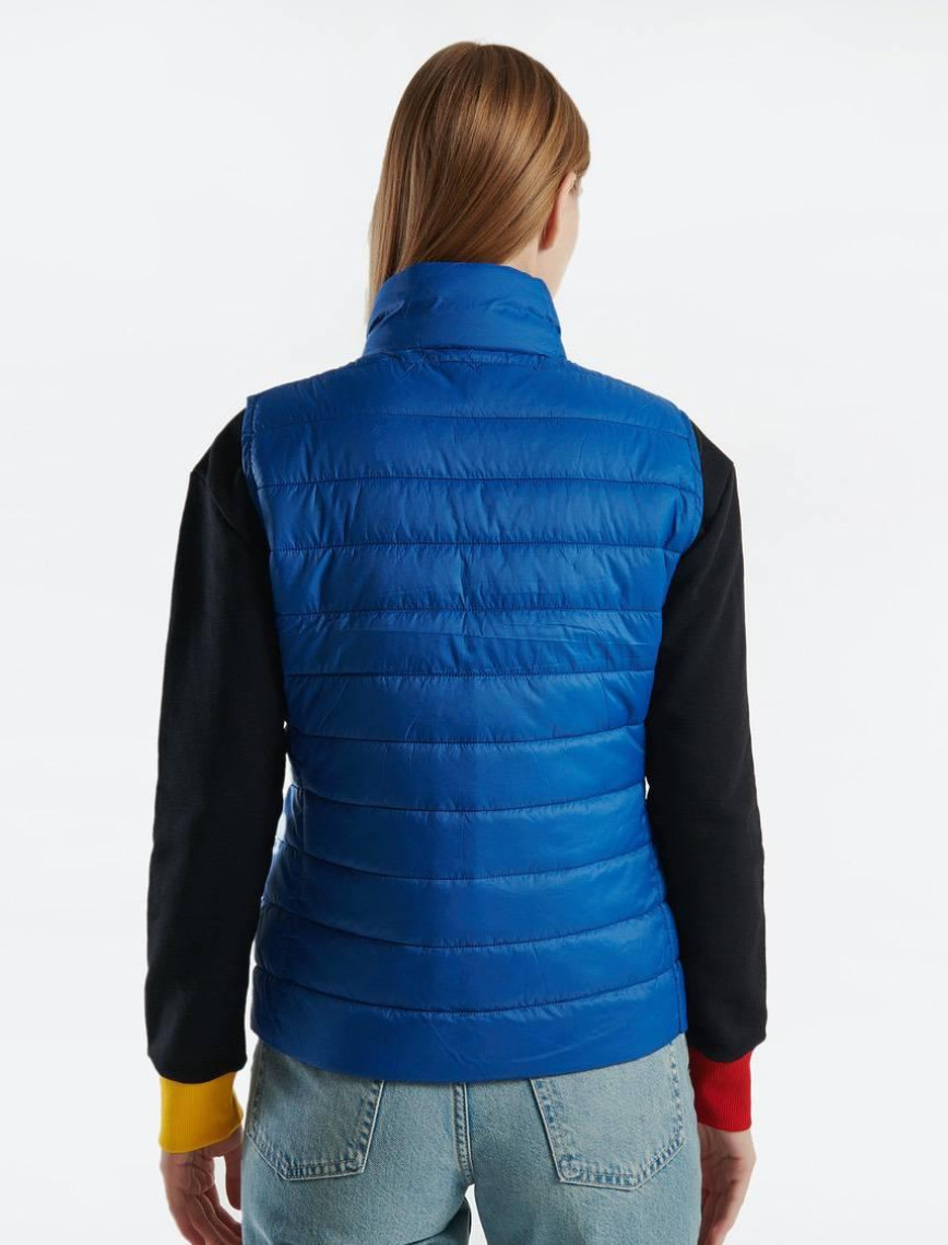 Kadın Gece Mavisi Recycled Polyester Dolgulu  Pufa Yelek