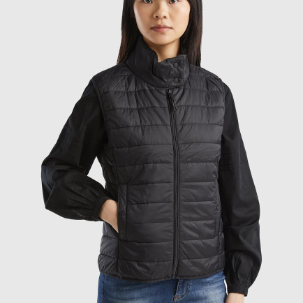 Kadın Siyah Recycled Polyester Dolgulu Pufa Yelek Kadın Siyah Recycled Polyester Dolgulu Pufa Yelek