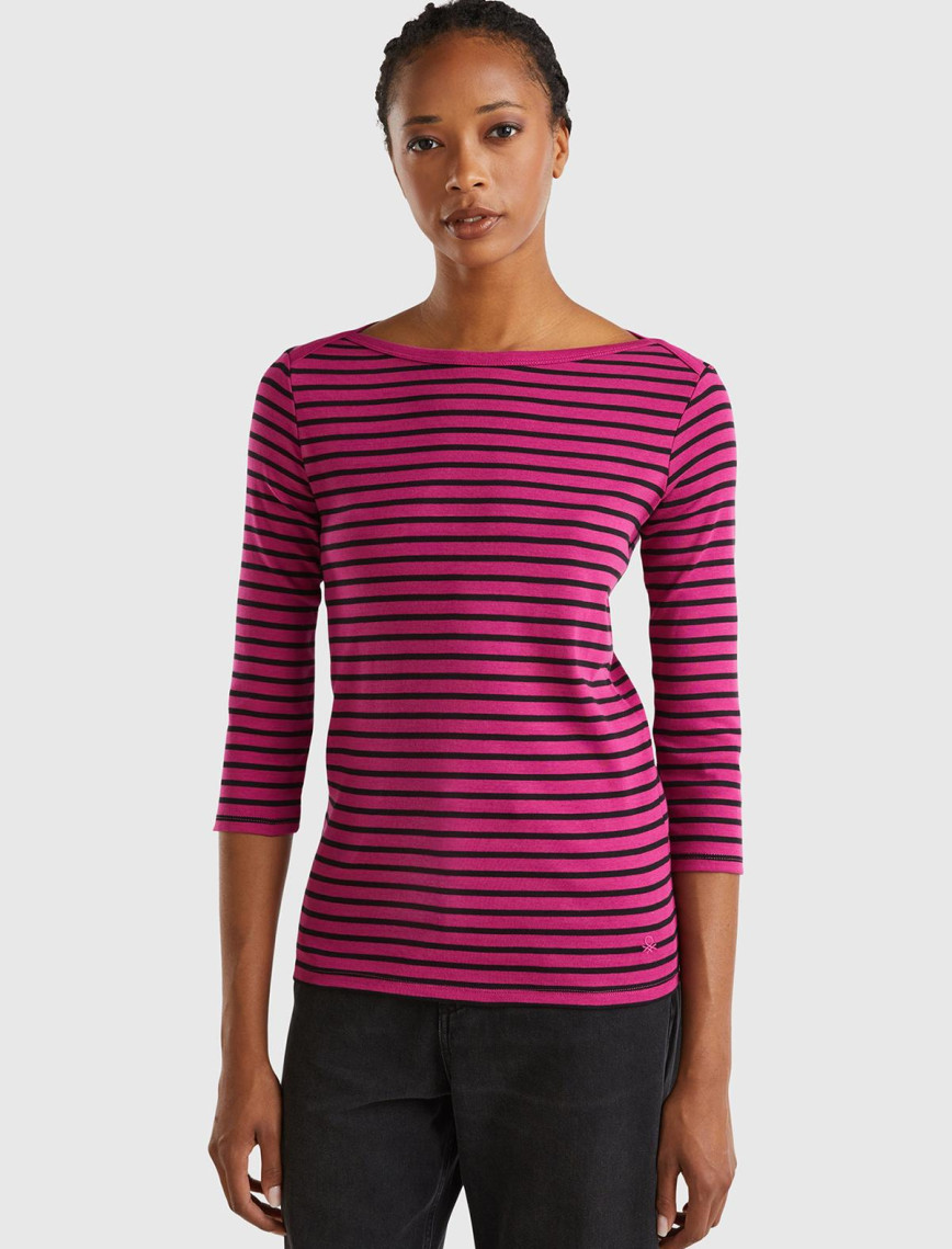 Kadın Mor Mix %100 Pamuk Sol Altı Logolu Uzun Kollu Kayık Yaka T-Shirt Kadın Mor Mix %100 Pamuk Sol Altı Logolu Uzun Kollu Kayık Yaka T-Shirt