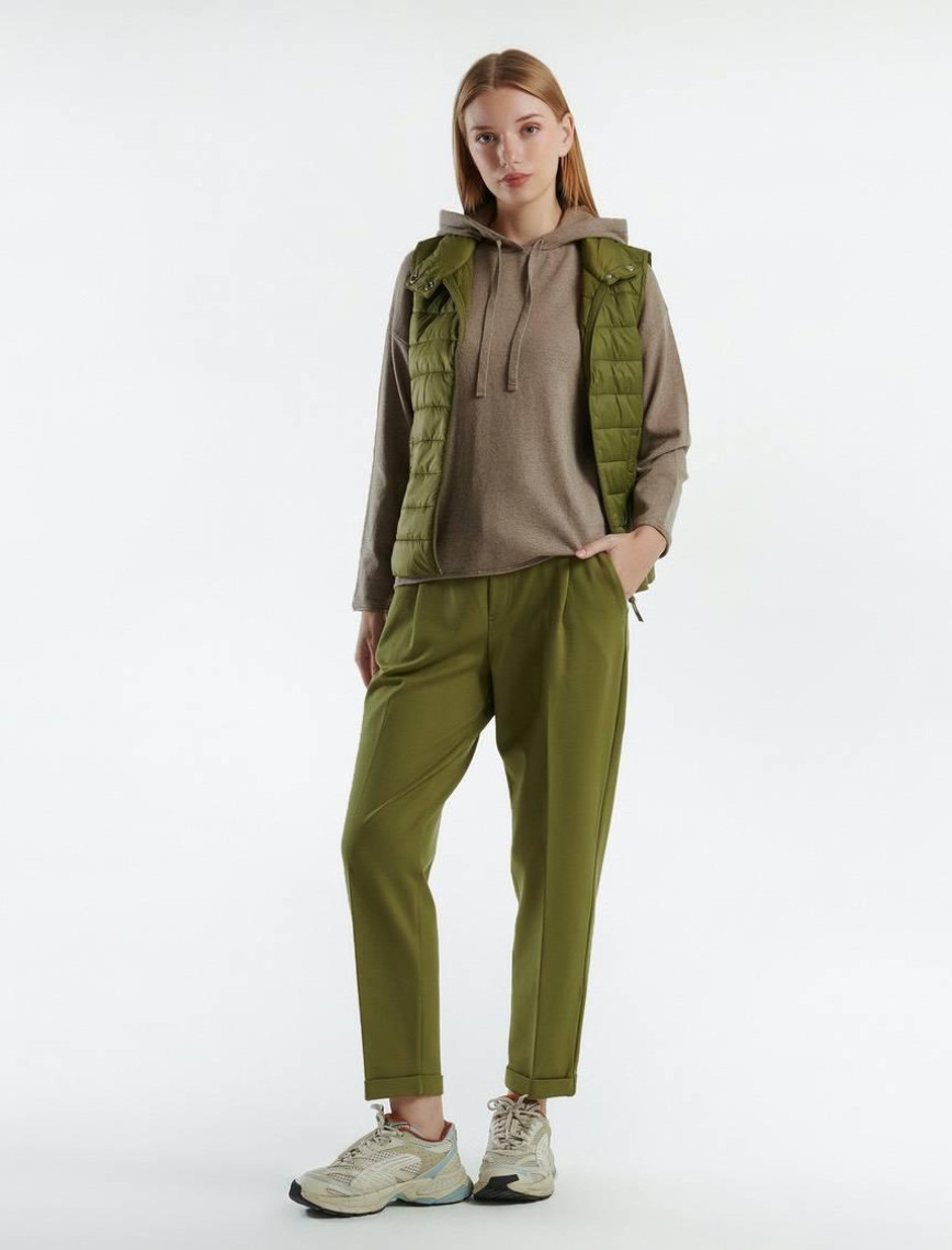 Kadın Gece Mavisi Recycled Polyester Dolgulu  Pufa Yelek