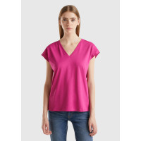 Kadın Fuşya %100 Pamuk Önü ve Arkası V Yaka Düz Kesim Kolsuz Sweatshirt Kadın Fuşya %100 Pamuk Önü ve Arkası V Yaka Düz Kesim Kolsuz Sweatshirt