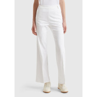 Kadın Beyaz Pamuk Karışımlı Rahat İspanyol Paça Pantolon Kadın Beyaz Pamuk Karışımlı Rahat İspanyol Paça Pantolon