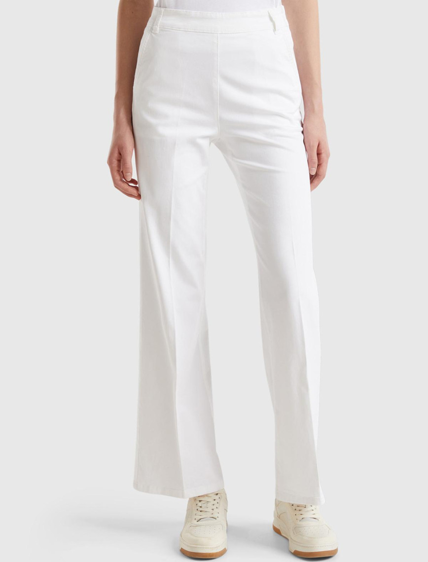 Kadın Hardal Pamuk Karışımlı Rahat İspanyol Paça Pantolon Kadın Hardal Pamuk Karışımlı Rahat İspanyol Paça Pantolon