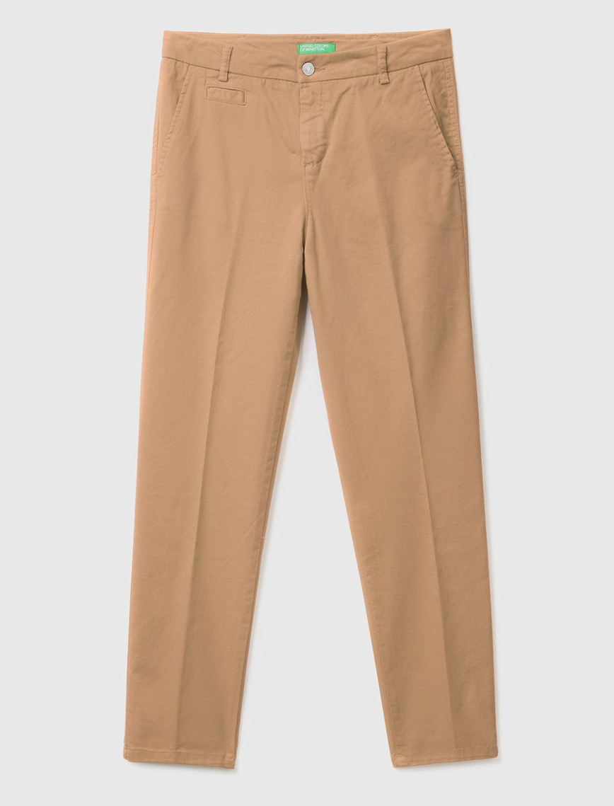 Kadın Vizon Elastanlı Basic Chino Pantolon