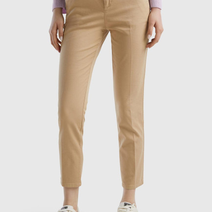 Kadın Vizon Elastanlı Basic Chino Pantolon