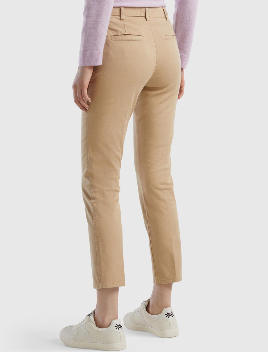 Kadın Vizon Elastanlı Basic Chino Pantolon