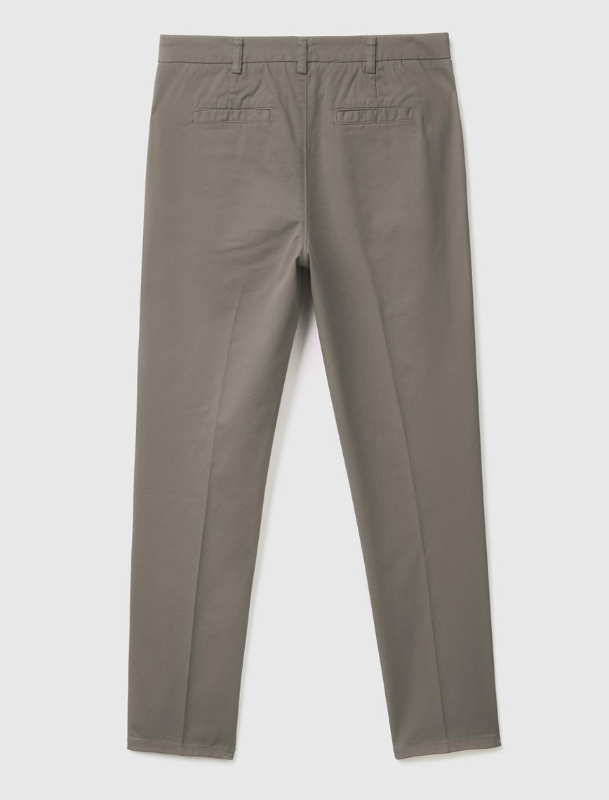 Kadın Gri Elastanlı Basic Chino Pantolon
