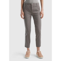 Kadın Gri Elastanlı Basic Chino Pantolon