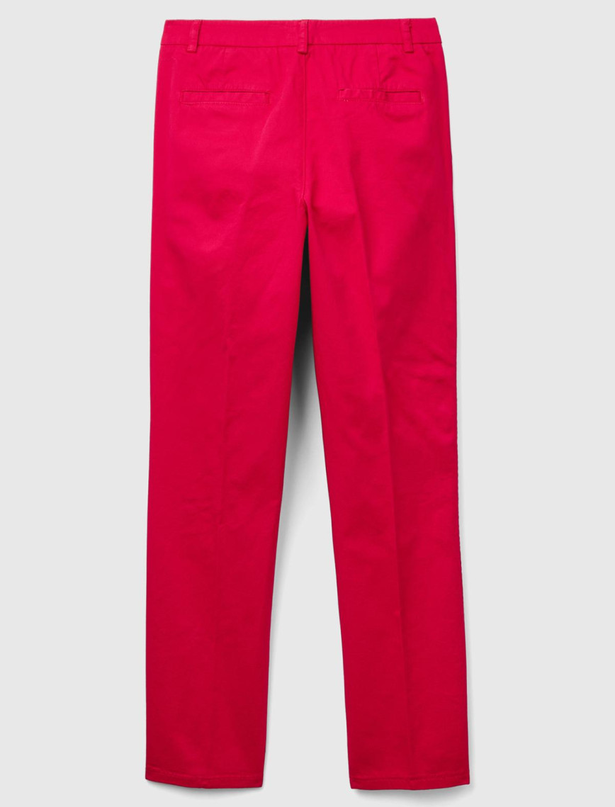 Kadın Kırmızı Elastanlı Basic Chino Pantolon Kadın Kırmızı Elastanlı Basic Chino Pantolon