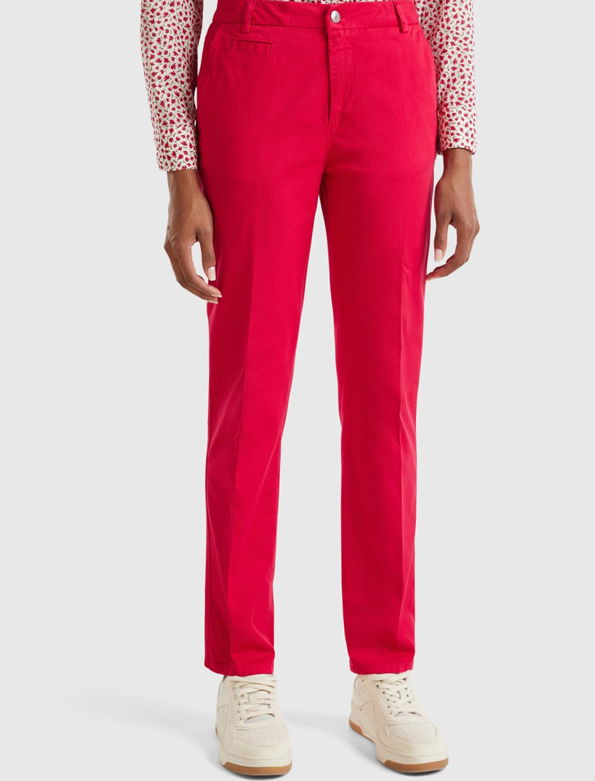 Kadın Haki Elastanlı Basic Chino Pantolon Kadın Haki Elastanlı Basic Chino Pantolon