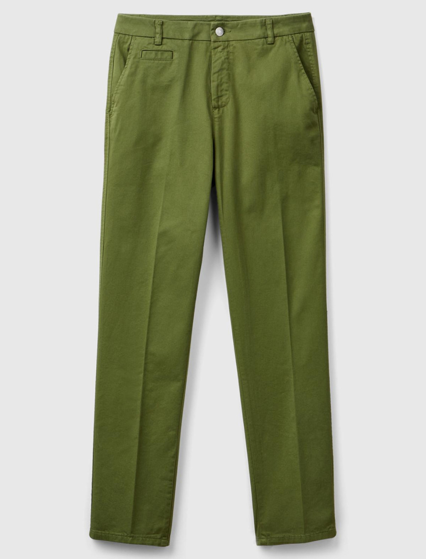 Kadın Haki Elastanlı Basic Chino Pantolon Kadın Haki Elastanlı Basic Chino Pantolon