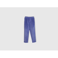 Kadın Mor Beli Lastikli Kadife Pantolon