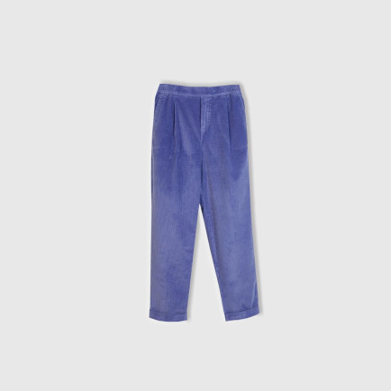 Kadın Mor Beli Lastikli Kadife Pantolon