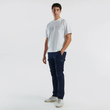 Erkek Lacivert Pamuk Karışımlı Yanları ve Arkası Cep Detaylı Kargo Pantolon Erkek Lacivert Pamuk Karışımlı Yanları ve Arkası Cep Detaylı Kargo Pantolon