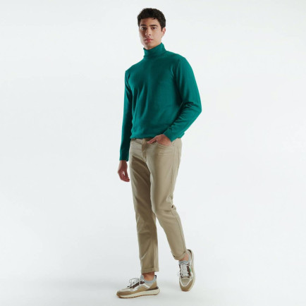 Erkek Bej Pamuk Karışımlı Yanları ve Arkası Cep Detaylı Denim Pantolon Erkek Bej Pamuk Karışımlı Yanları ve Arkası Cep Detaylı Denim Pantolon