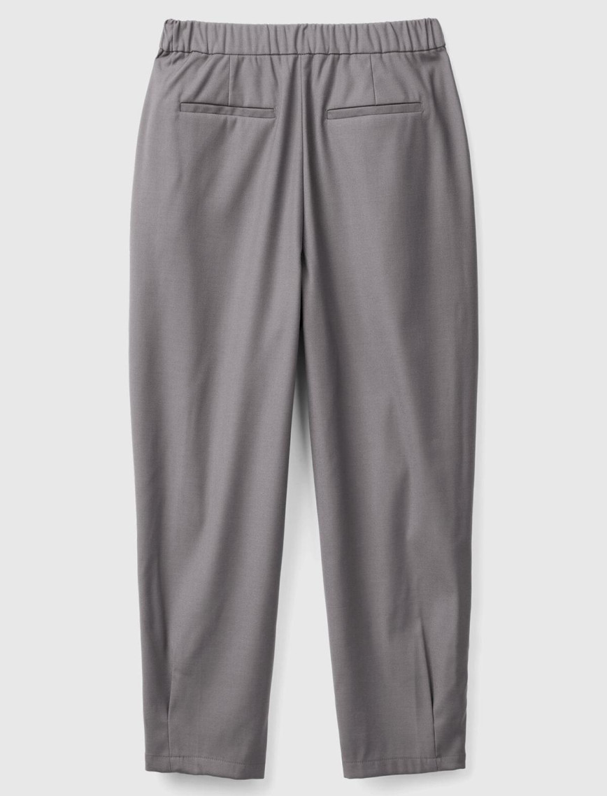 Kadın Antrasit Melanj Yün ve Viskoz Karışımlı Hafif Balon Paçalı Pantolon Kadın Antrasit Melanj Yün ve Viskoz Karışımlı Hafif Balon Paçalı Pantolon