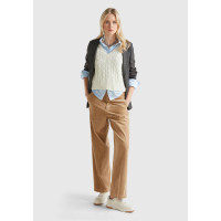 Kadın Kahverengi Pamuk Karışımlı Arkası Lastikli Cepli Geniş Paça Kadife Pantolon Kadın Kahverengi Pamuk Karışımlı Arkası Lastikli Cepli Geniş Paça Kadife Pantolon