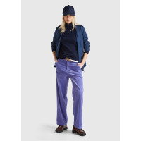 Kadın Mor Pamuk Karışımlı Arkası Lastikli Cepli Geniş Paça Kadife Pantolon Kadın Mor Pamuk Karışımlı Arkası Lastikli Cepli Geniş Paça Kadife Pantolon