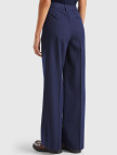 Kadın Lacivert Viskoz Karışımlı Önü Cepli İnce Çizgili Geniş Paça Pantolon Kadın Lacivert Viskoz Karışımlı Önü Cepli İnce Çizgili Geniş Paça Pantolon