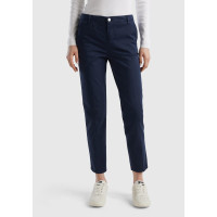 Kadın Lacivert Elastanlı Basic Chino Pantolon