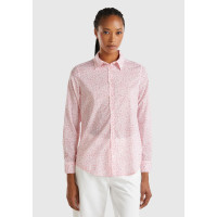 Kadın Pembe %100 Koton Desenli Gömlek