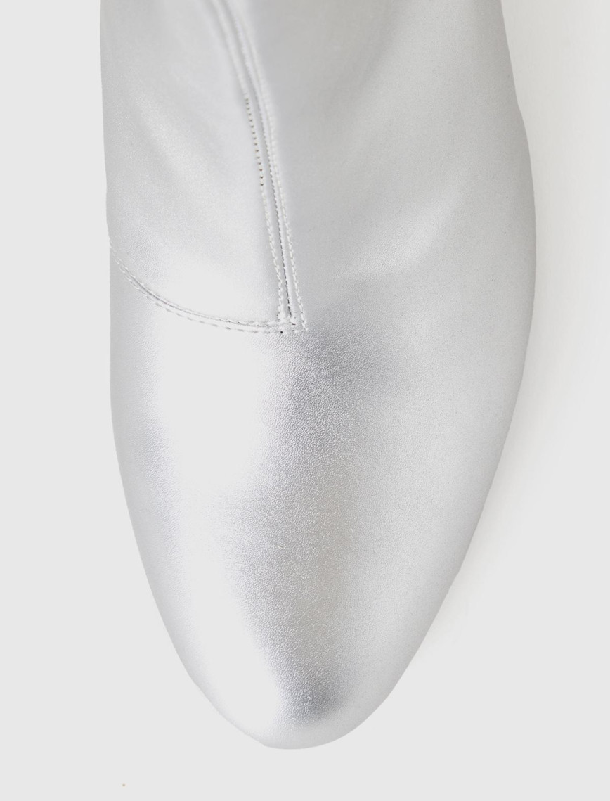 Kadın Gümüş Sivri Burun Topuklu Bot Kadın Gümüş Sivri Burun Topuklu Bot