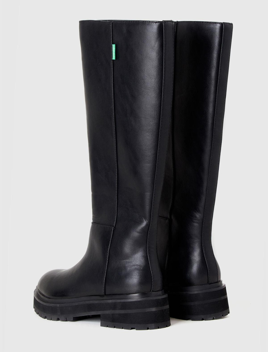 Kadın Siyah Suni Deri Uzun Bot Kadın Siyah Suni Deri Uzun Bot