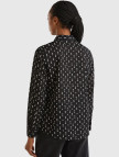 Kadın Siyah %100 Koton Desenli Gömlek