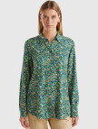 Kadın Yeşil %100 Viskoz Tamamı Desenli Uzun Kollu Gömlek Kadın Yeşil %100 Viskoz Tamamı Desenli Uzun Kollu Gömlek