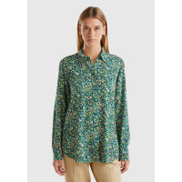 Kadın Yeşil %100 Viskoz Tamamı Desenli Uzun Kollu Gömlek Kadın Yeşil %100 Viskoz Tamamı Desenli Uzun Kollu Gömlek