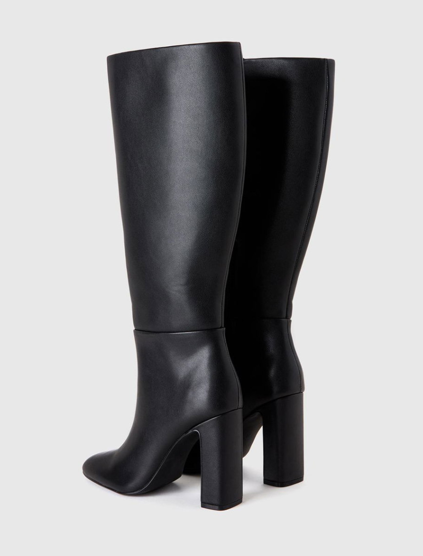 Kadın Siyah Suni Deri Uzun Çizme Kadın Siyah Suni Deri Uzun Çizme