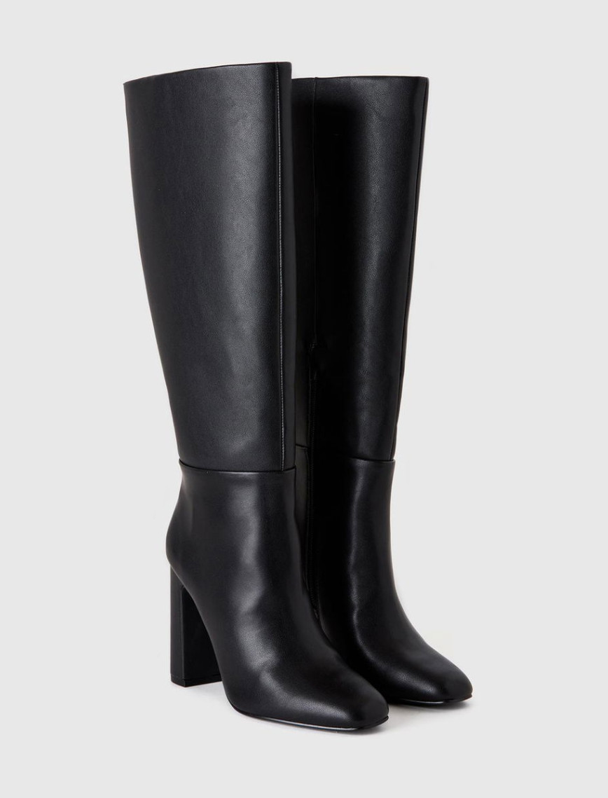 Kadın Siyah Suni Deri Uzun Çizme Kadın Siyah Suni Deri Uzun Çizme