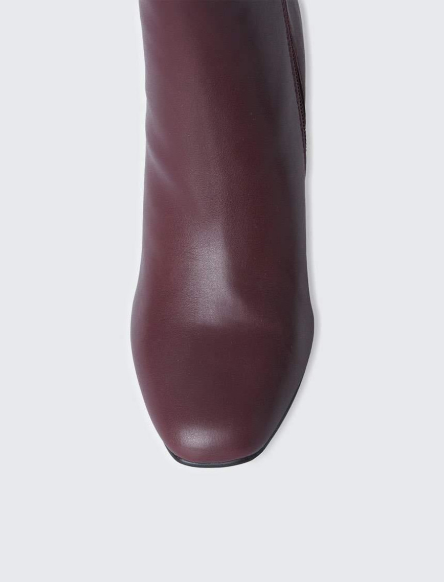 Kadın Bordo Suni Deri Uzun Çizme Kadın Bordo Suni Deri Uzun Çizme