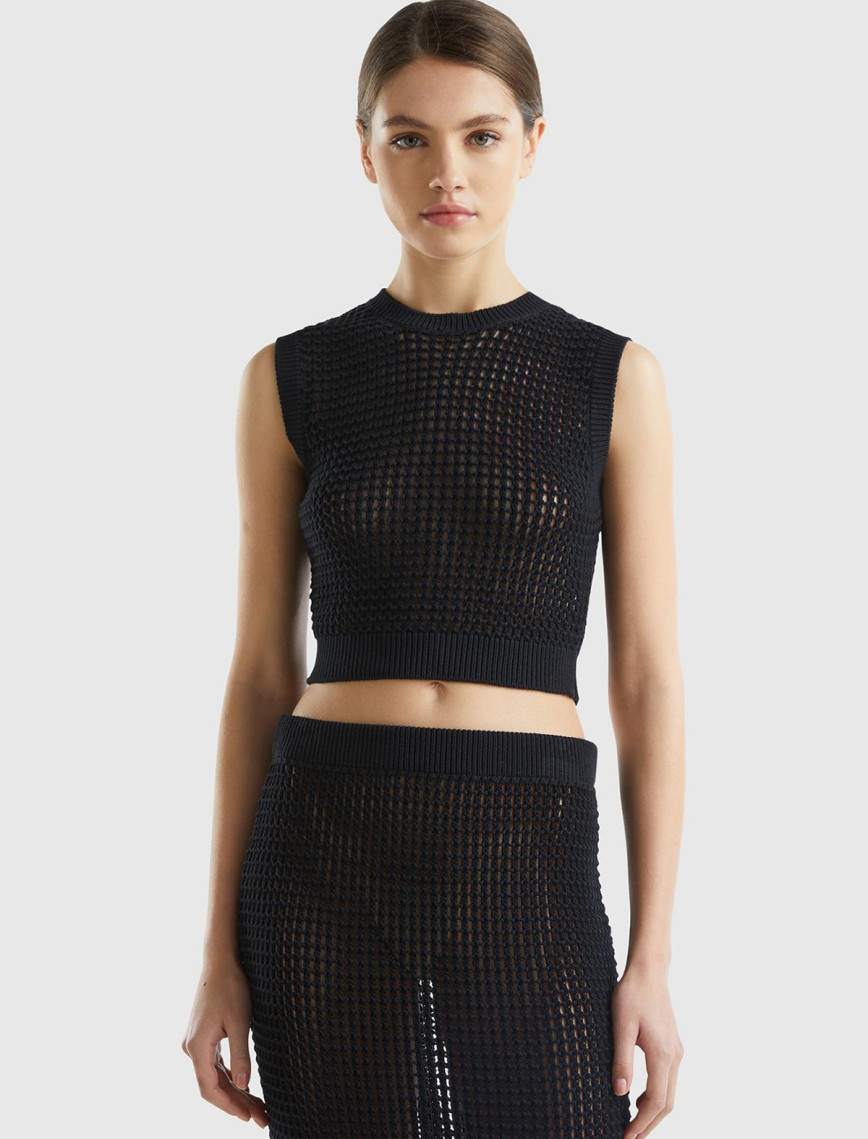 Kadın Beyaz %100 Pamuk Örgü Motifli Kalın Askılı Süveter