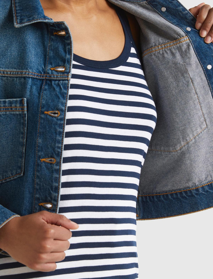 Kadın İndigo %100 Pamuk Yama Cepli Beli Ayarlanabilir Denim Ceket Kadın İndigo %100 Pamuk Yama Cepli Beli Ayarlanabilir Denim Ceket