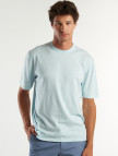 Erkek Uçuk Mavi %100 Pamuk Tek Renkli Bisiklet Yaka Triko T-Shirt Erkek Uçuk Mavi %100 Pamuk Tek Renkli Bisiklet Yaka Triko T-Shirt