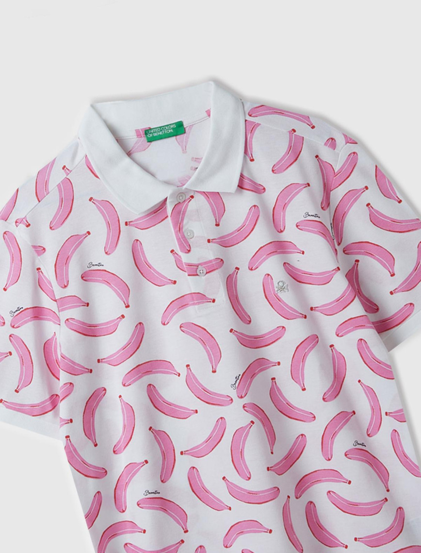 Erkek Beyaz Mix %100 Pamuk Tamamı Meyve Desenli Polo Yaka T-Shirt Erkek Beyaz Mix %100 Pamuk Tamamı Meyve Desenli Polo Yaka T-Shirt