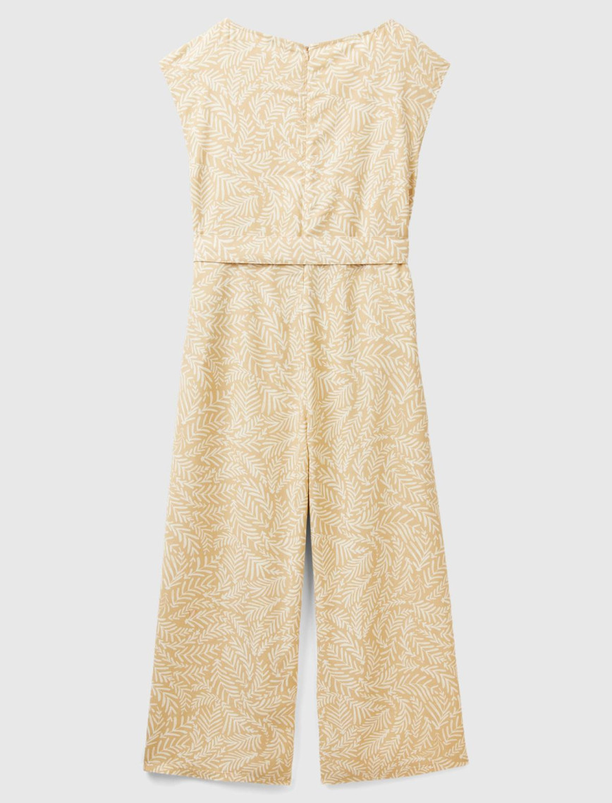 Kadın Krem Mix %100 Liyosel Tamamı Desenli Belden Bağlamalı Tulum Kadın Krem Mix %100 Liyosel Tamamı Desenli Belden Bağlamalı Tulum