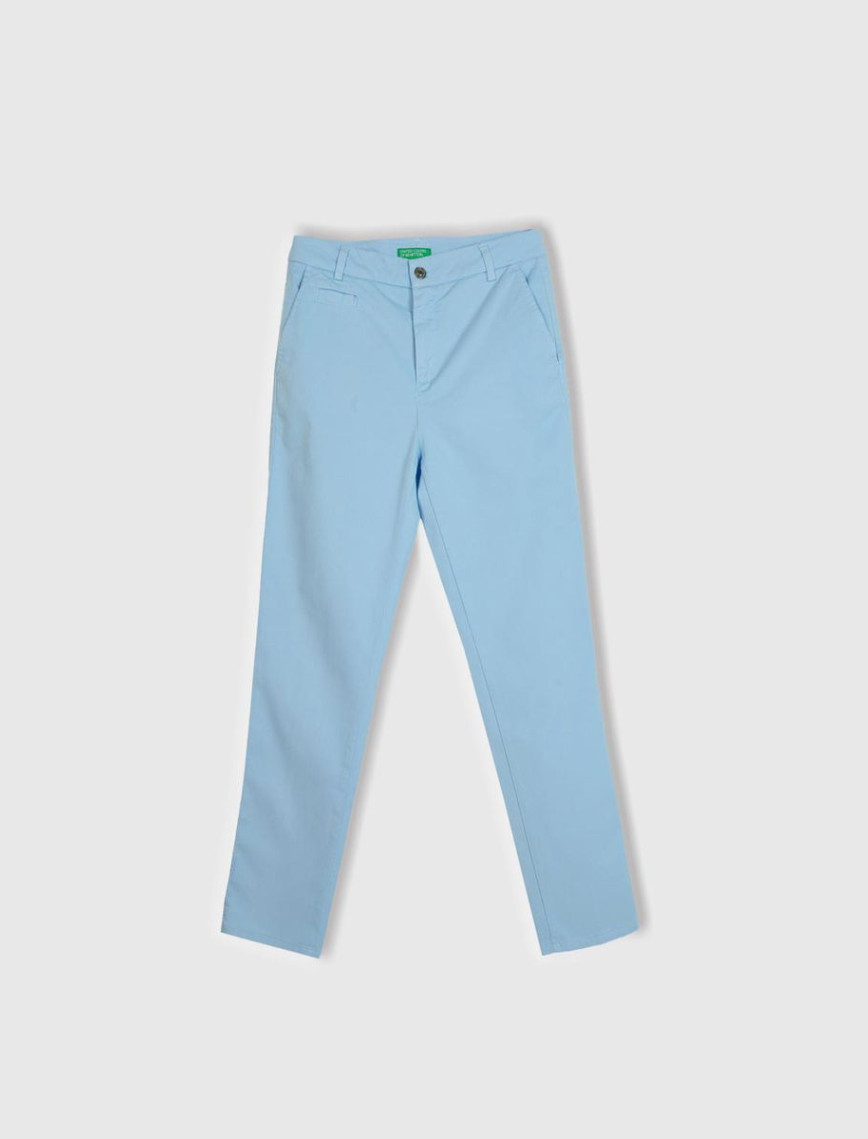 Kadın Soluk Yeşil Elastanlı Basic Chino Pantolon Kadın Soluk Yeşil Elastanlı Basic Chino Pantolon